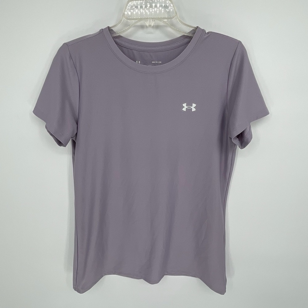 Under Armour Women's Purple HeatGear Loose Short Sleeve T-Shirt Size Small